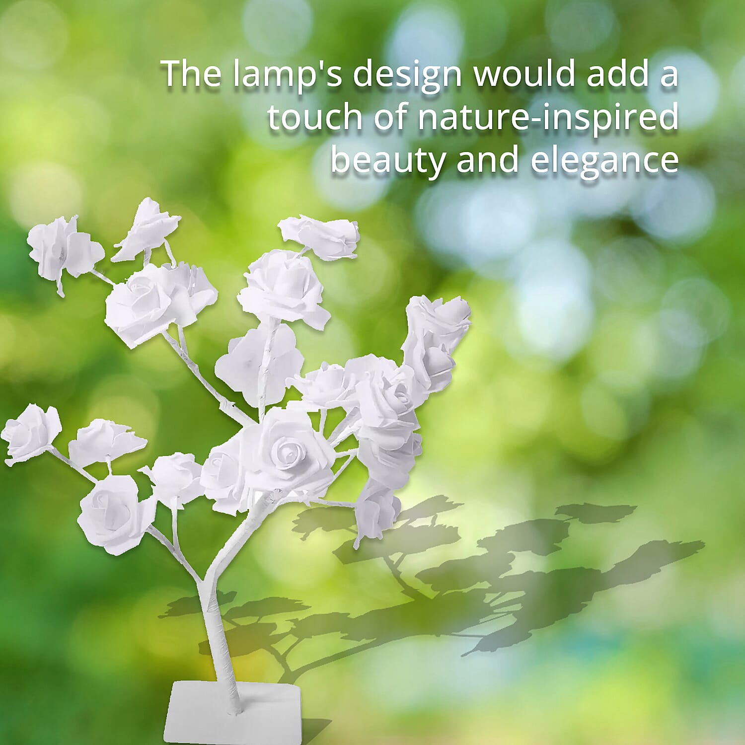 White Multi Headed Rose Tree LED Light (19.68") (3xAA Battery Not Included)