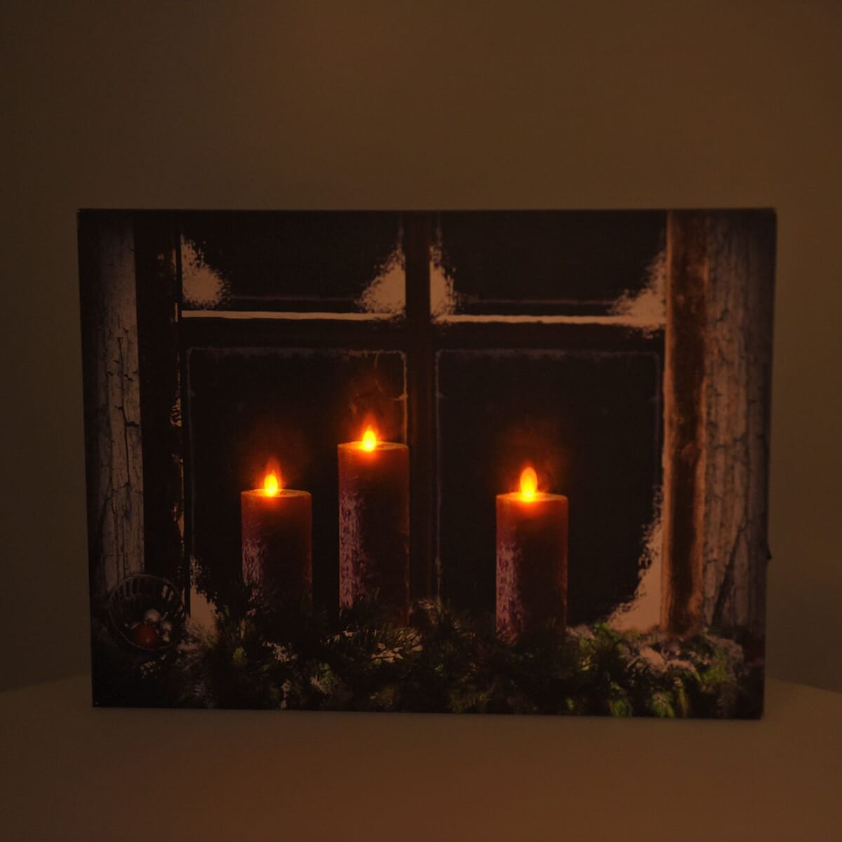 Homesmart Multi Color Canvas 3-LED Night Candle Christmas Painting (2xAA Battery Not Included) image number 6