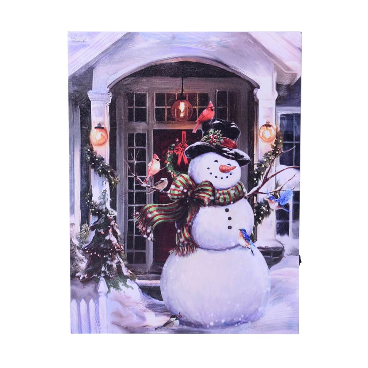 Homesmart Multi Color Canvas 3-LED Snowman Christmas Painting (2xAA Battery Not Included) image number 0