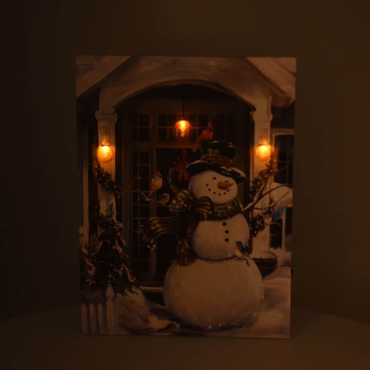 Homesmart Multi Color Canvas 3-LED Snowman Christmas Painting (2xAA Battery Not Included) image number 6
