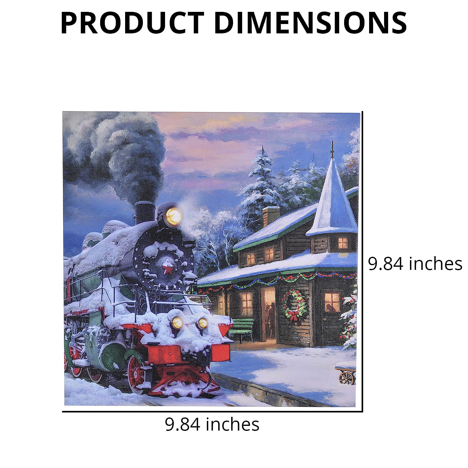 Homesmart Multi Color Canvas 4-LED Train Christmas Painting (2xAA Battery Not Included)