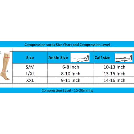Set of 2 Pairs Black Zipper Compression Socks with Open Toe (L/XL)-15-20mmHg image number 6