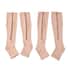 Set of 2 Pairs Brown Zipper Compression Socks with Open Toe (S/M)-15-20mmHg image number 0