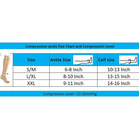 Set of 2 Pairs Brown Zipper Compression Socks with Open Toe (S/M)-15-20mmHg image number 6