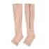 Set of 2 Pairs Brown Zipper Compression Socks with Open Toe (L/XL)-15-20mmHg image number 4