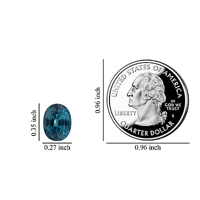 AAAA Ratanakiri Blue Zircon (Ovl 9x7 mm) 3.30 ctw