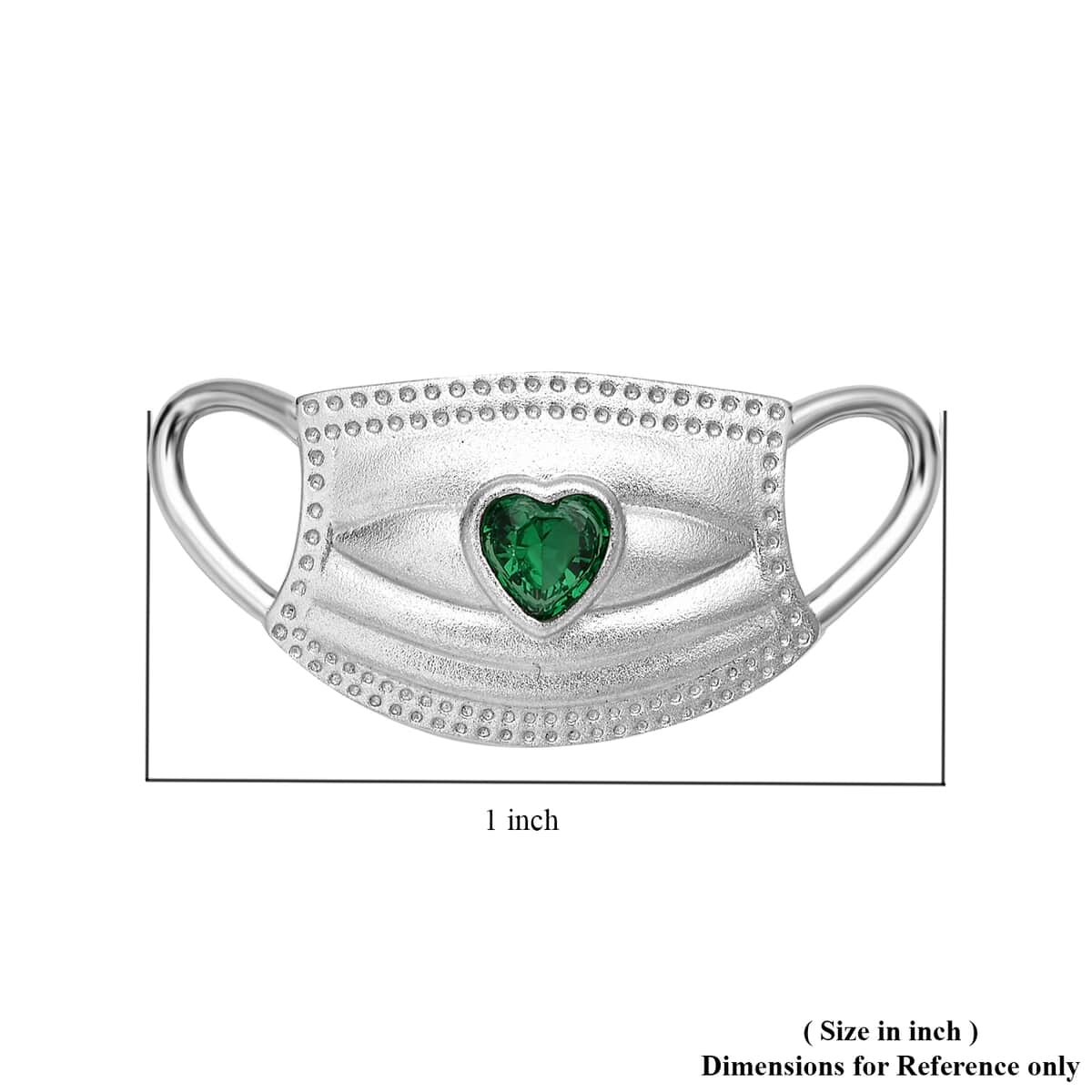 HERO CHARMS Simulated Green Diamond Mask Pendant Charm in Sterling Silver image number 4