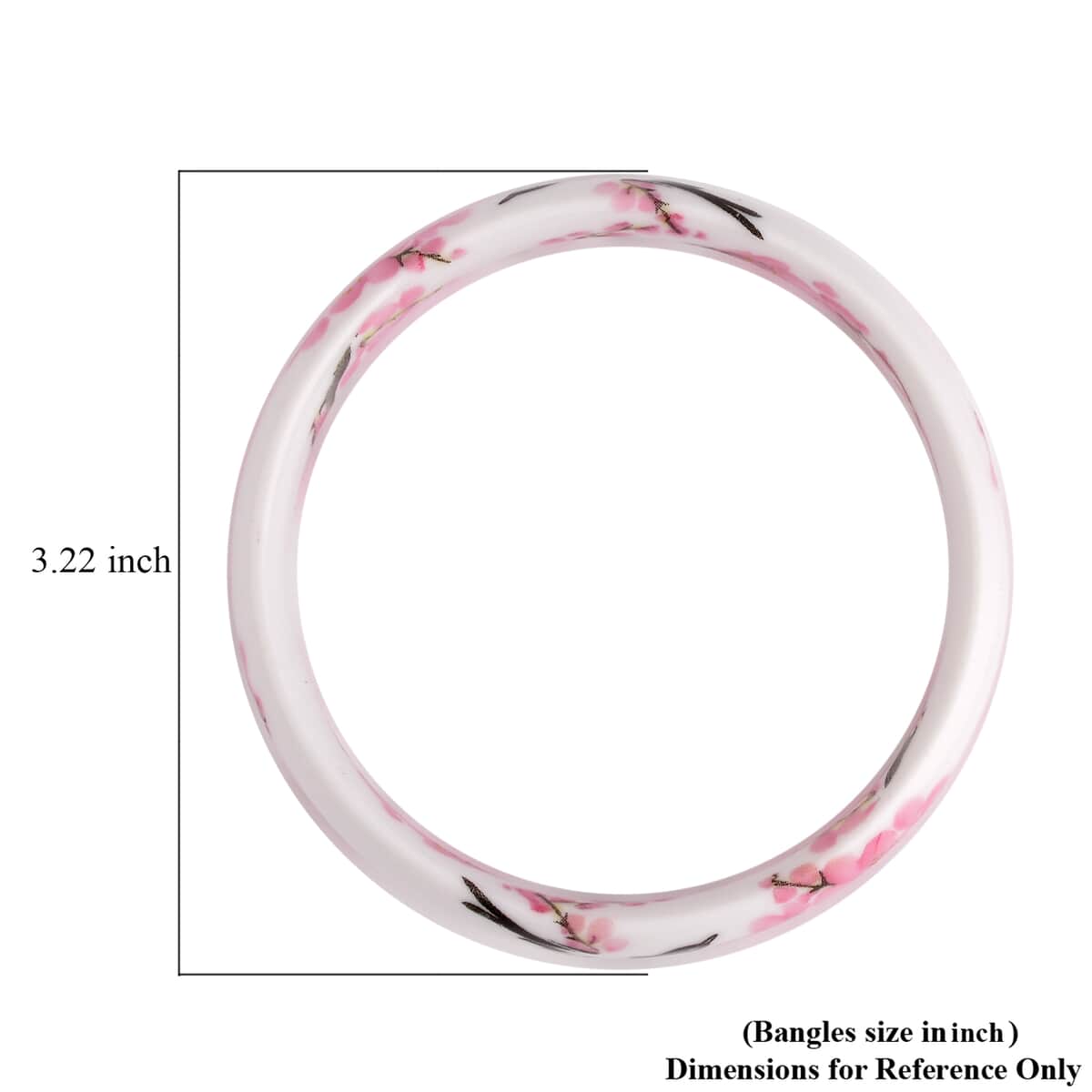 Ceramic Bangle Bracelet, Flower Bangles, Bird Pattern Bracelet, Floral Jewelry For Women (8.25 In) image number 3