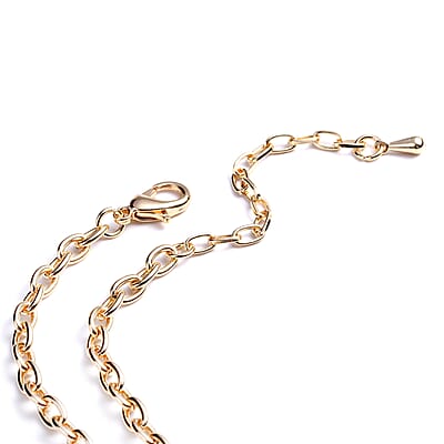 Enameled Leaf Necklace 20-22 Inches in Goldtone