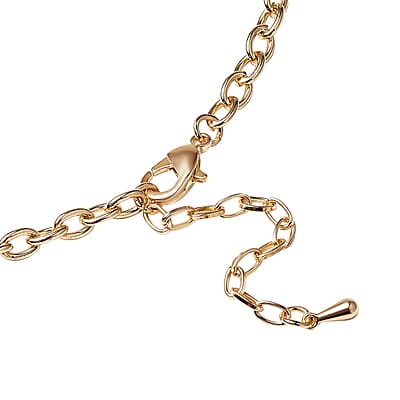 Enameled Leaf Necklace 20-22 Inches in Goldtone