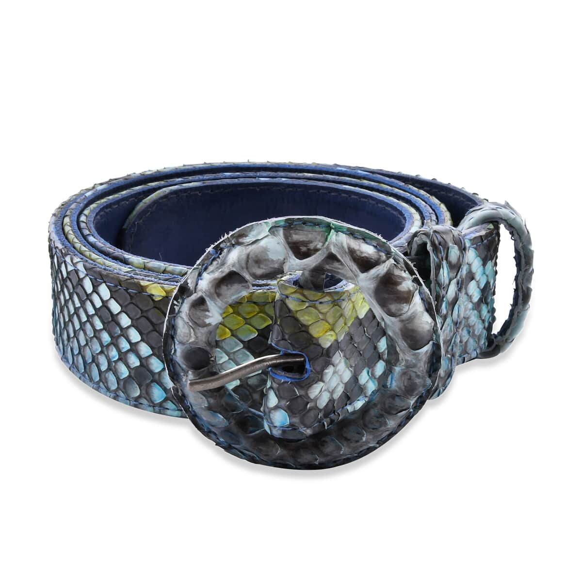 The Pelle Collection Multi Color 100% Genuine Python Leather Women's Belt - L-XL image number 2