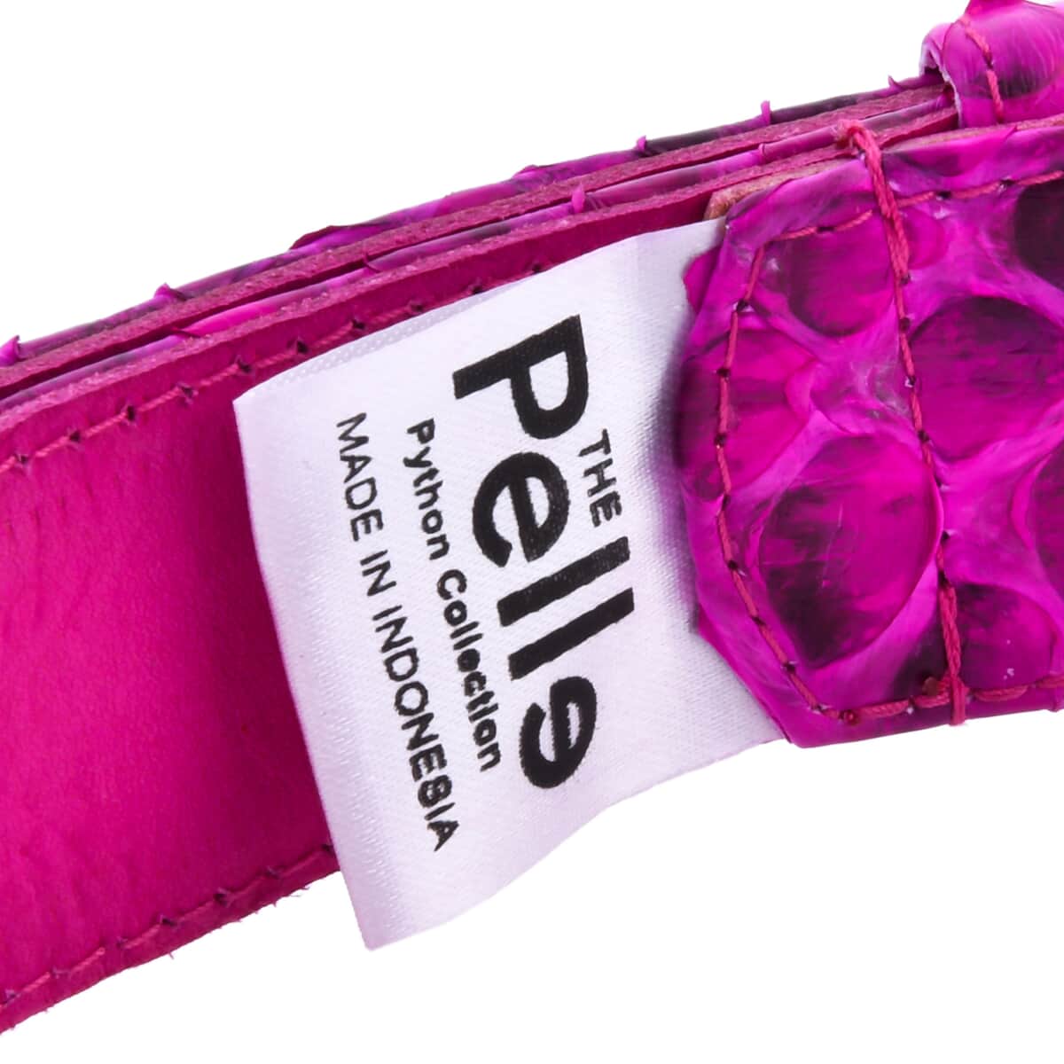 The Pelle Collection Fuchsia 100% Genuine Python Leather Women's Belt - S-M image number 4