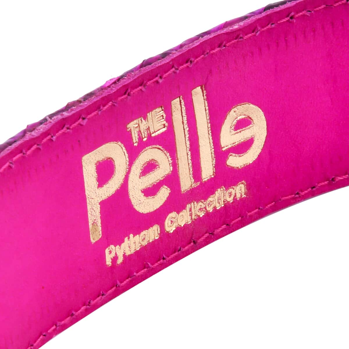 The Pelle Collection Fuchsia 100% Genuine Python Leather Women's Belt - S-M image number 5