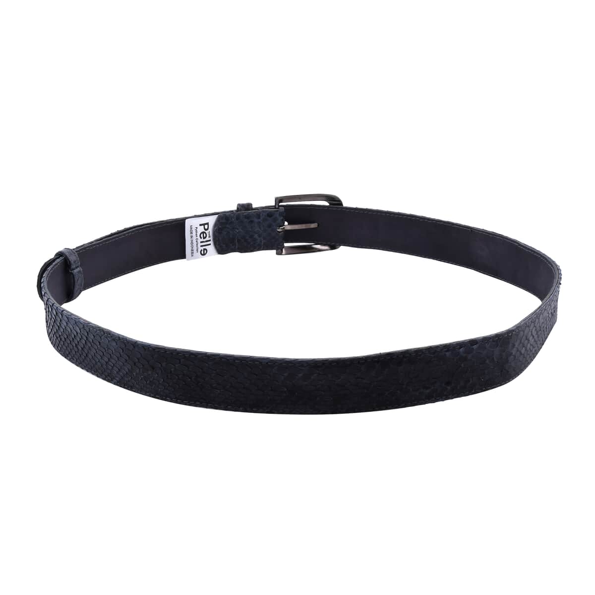 The Pelle Collection Dark Gray 100% Genuine Python Leather Men's Belt S-M | Genuine Leather Belt for Jeans | Leather Belt for Men image number 1