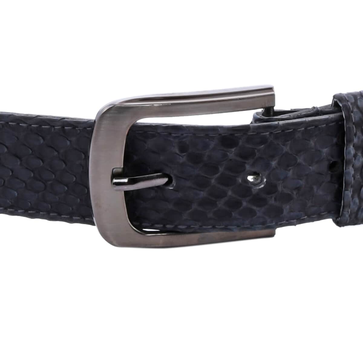 The Pelle Collection Dark Gray 100% Genuine Python Leather Men's Belt S-M | Genuine Leather Belt for Jeans | Leather Belt for Men image number 3