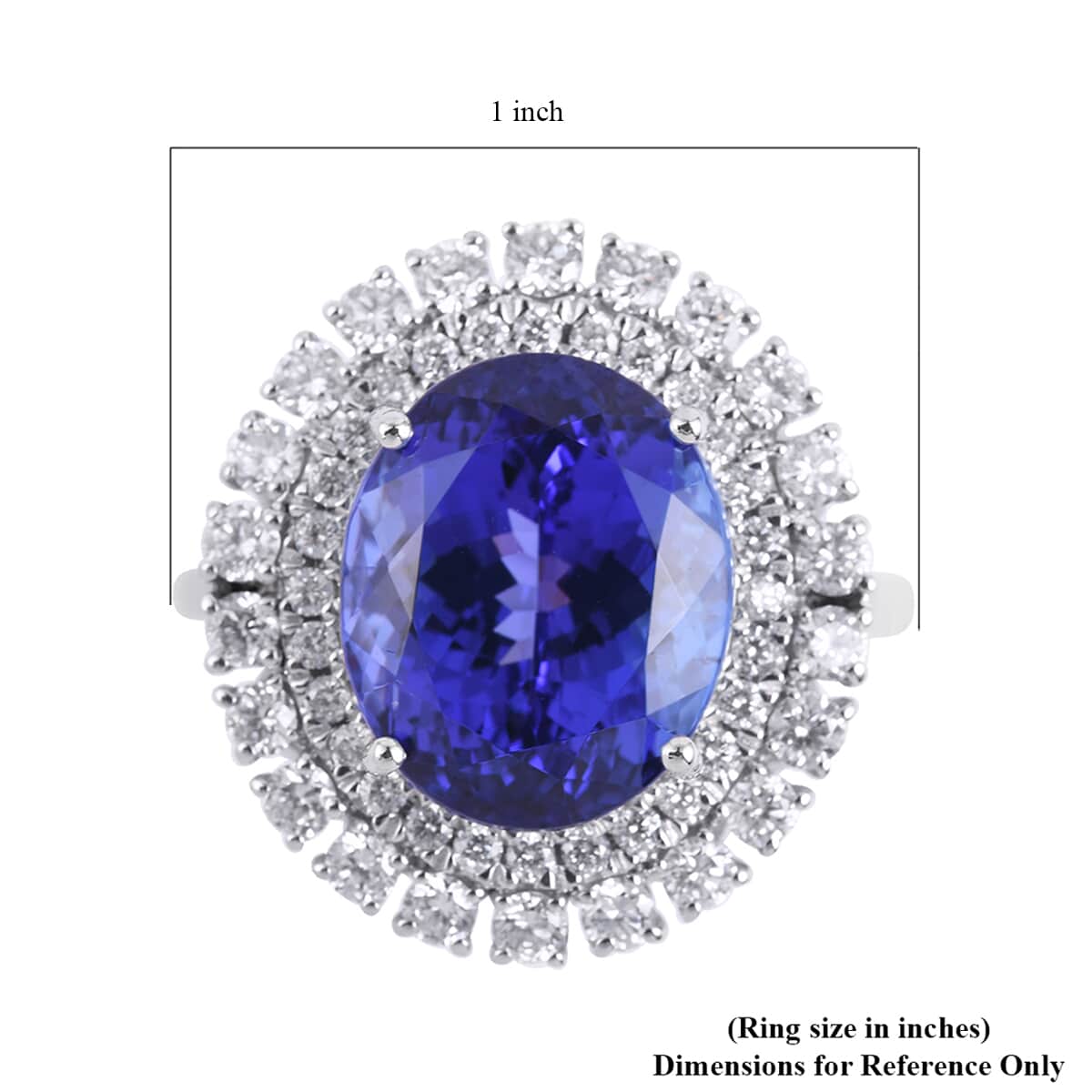 One of a Kind RHAPSODY 950 Platinum AAAA Tanzanite and Diamond E-F VS Cocktail Ring 9.74 Grams 7.70 ctw image number 4