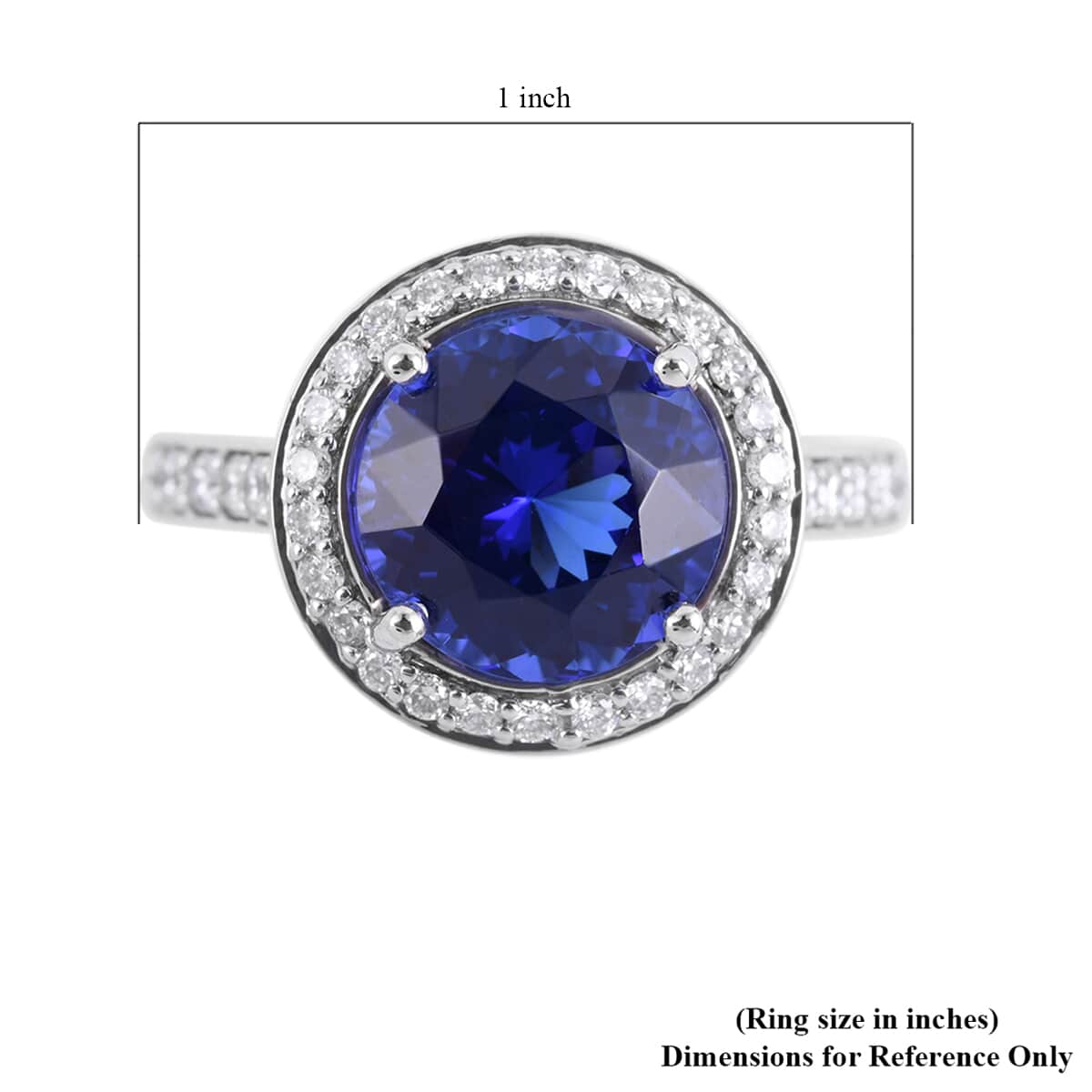 One Of A Kind RHAPSODY 950 Platinum AAAA Tanzanite and E-F VS Diamond Ring (Size 7.0) 7.95 Grams 4.15 ctw image number 4
