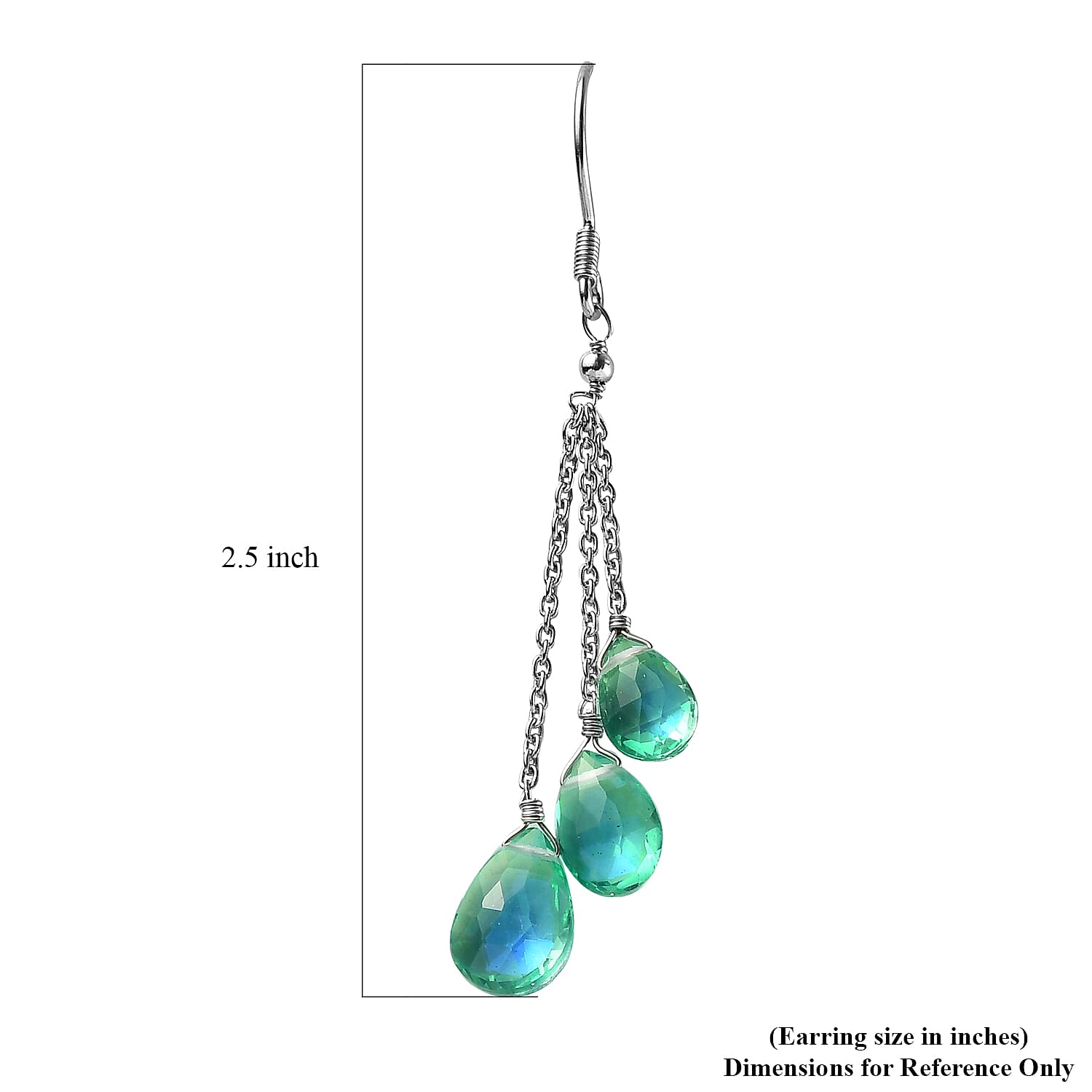Peacock Quartz (Triplet) Drop Earrings in Sterling Silver 14.75 ctw