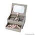 Wooden Texture 2 Tier Music Jewelry Box with Top Mirror image number 5