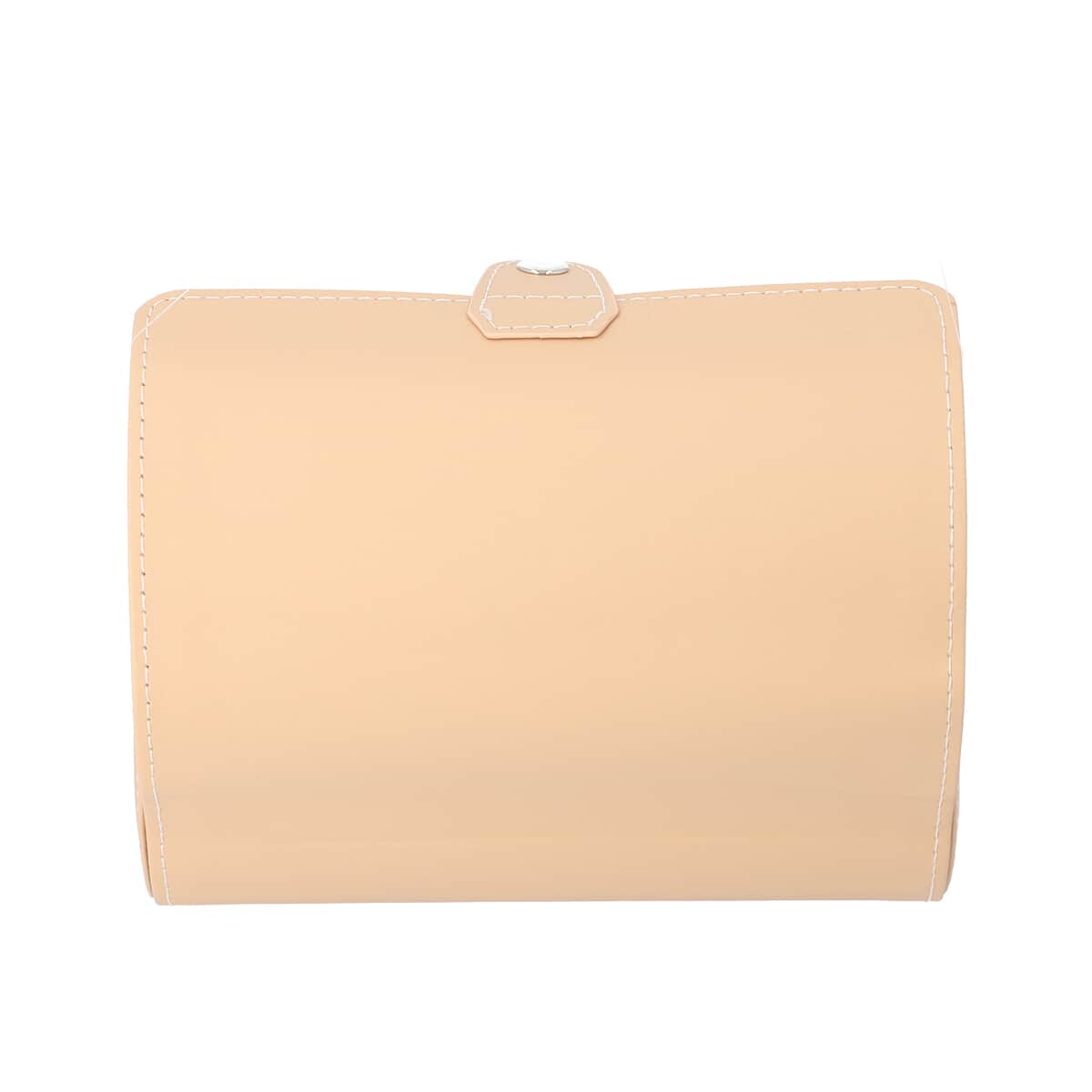 Beige Faux Leather Roll Style Jewelry Storage Box image number 3