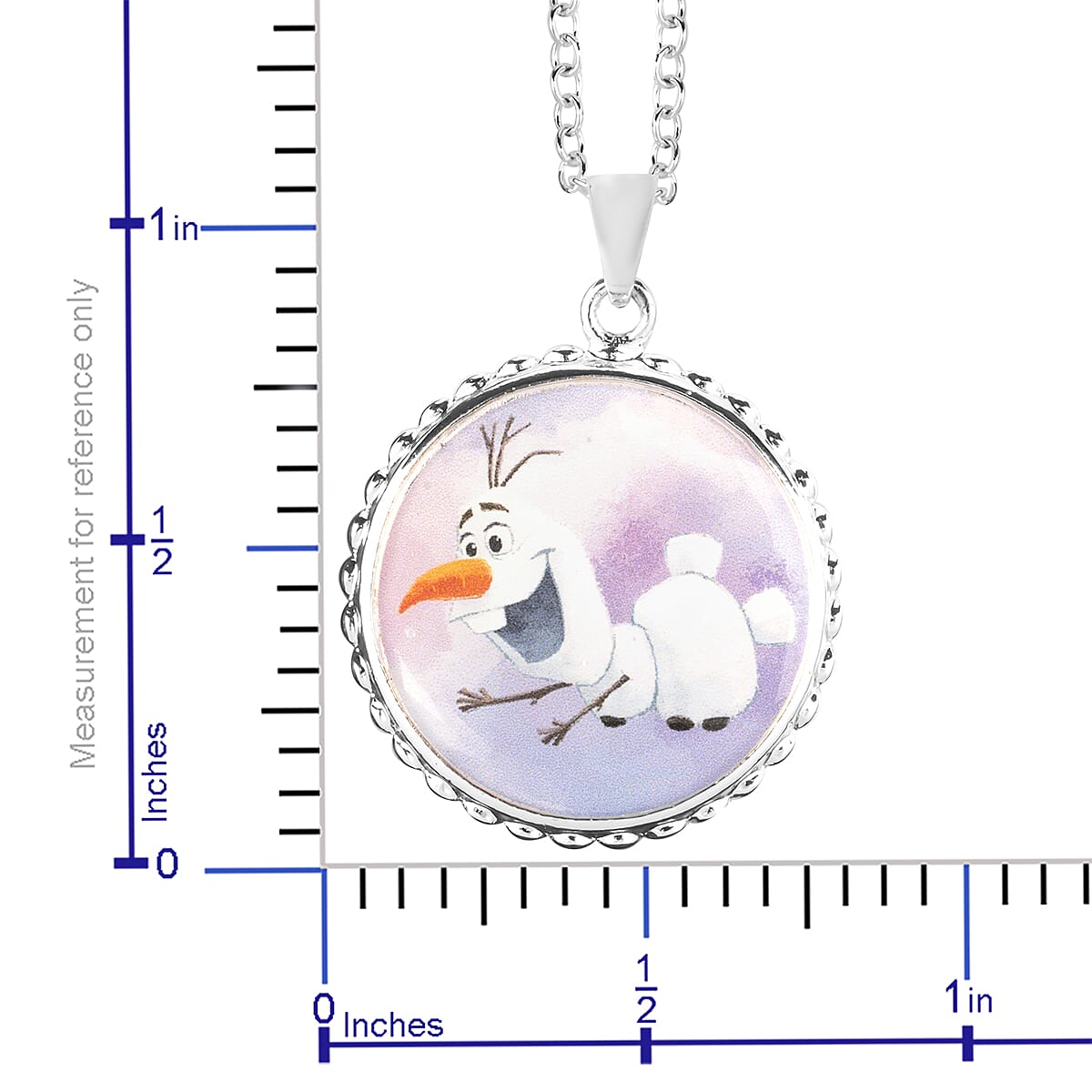 Disney Frozen 2 Olaf Pendant Necklace 16-18Inch in Silvertone image number 3