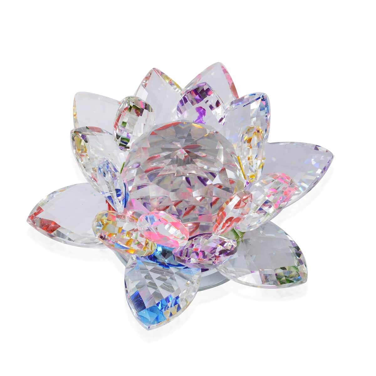 Multi Color Rotatable Crystal Lotus Flower image number 1