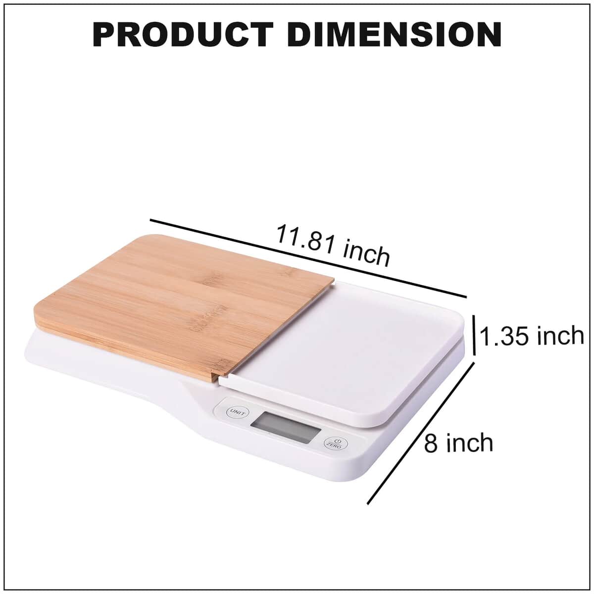 Cutting Board with Digital Electronic Household Kitchen Scale (2xAAA Battery Not Included) image number 3
