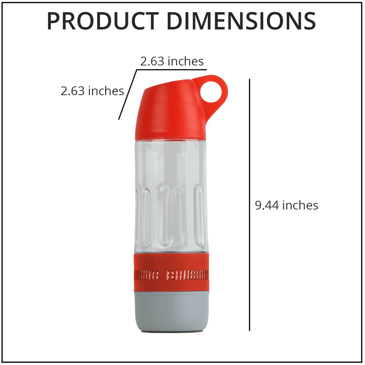 Red 2 in 1 Water Bottle with Bluetooth Speaker (2.64"x2.64"x9.45") image number 3