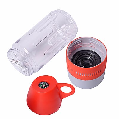 Red 2 in 1 Water Bottle with Bluetooth Speaker