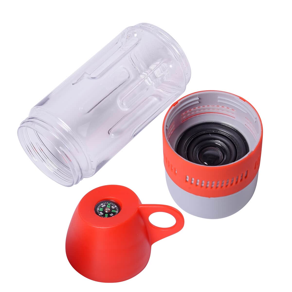 Red 2 in 1 Water Bottle with Bluetooth Speaker (2.64"x2.64"x9.45") image number 6