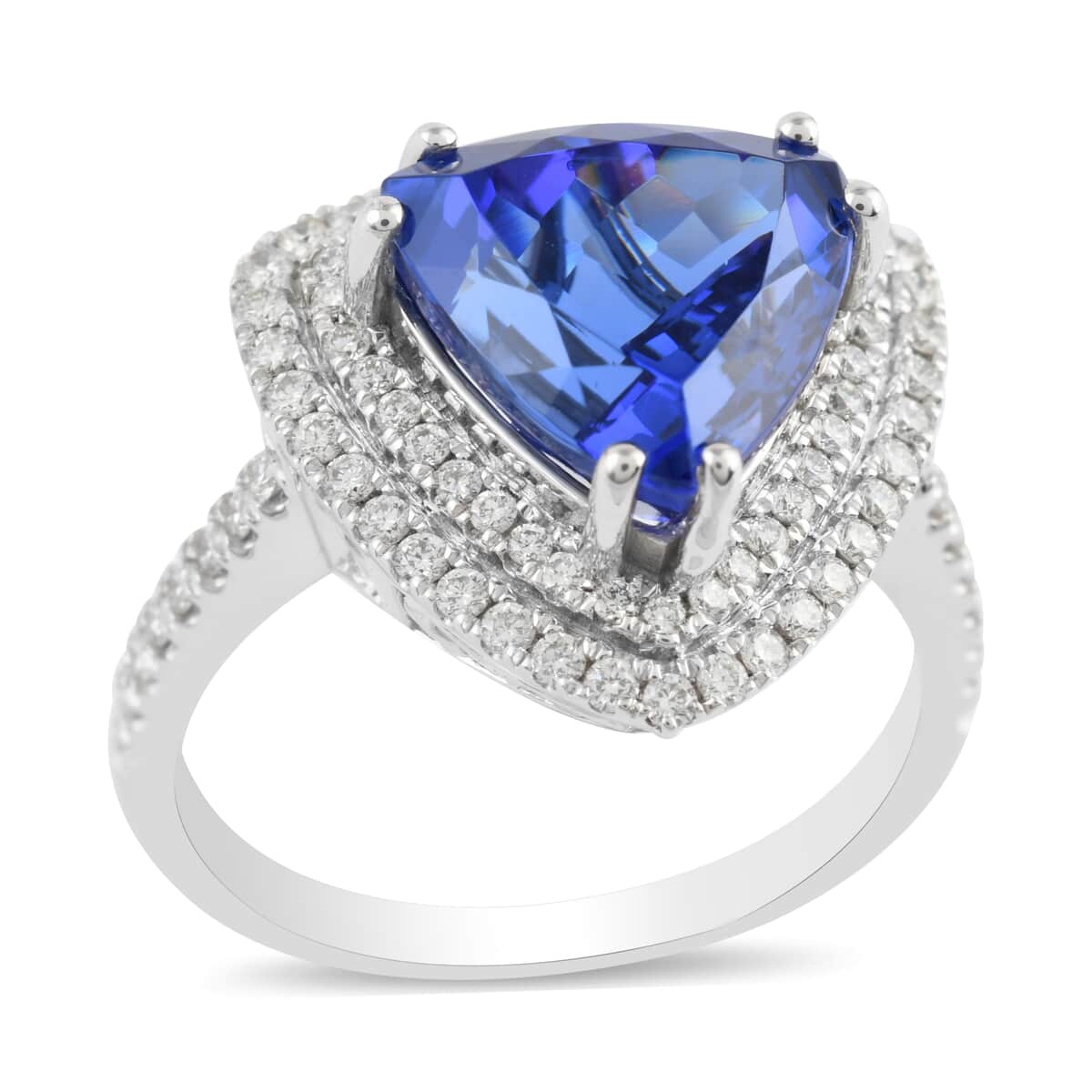 ONE OF A KIND Rhapsody 950 Platinum AAAA Tanzanite and Diamond E-F VS Ring (Size 7.0) 8.75 Grams 5.65 ctw image number 0