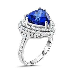 ONE OF A KIND Rhapsody 950 Platinum AAAA Tanzanite and Diamond E-F VS Ring (Size 7.0) 8.75 Grams 5.65 ctw