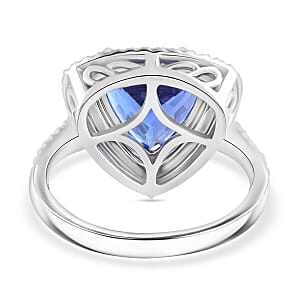 ONE OF A KIND Rhapsody 950 Platinum AAAA Tanzanite and Diamond E-F VS Ring (Size 7.0) 8.75 Grams 5.65 ctw