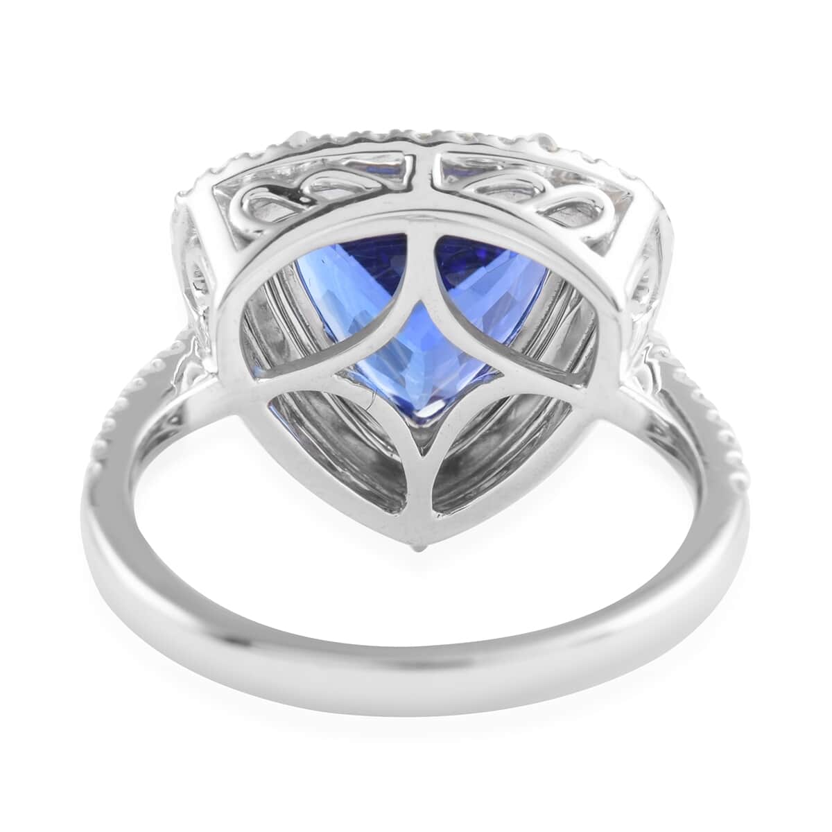 ONE OF A KIND Rhapsody 950 Platinum AAAA Tanzanite and Diamond E-F VS Ring (Size 7.0) 8.75 Grams 5.65 ctw image number 3