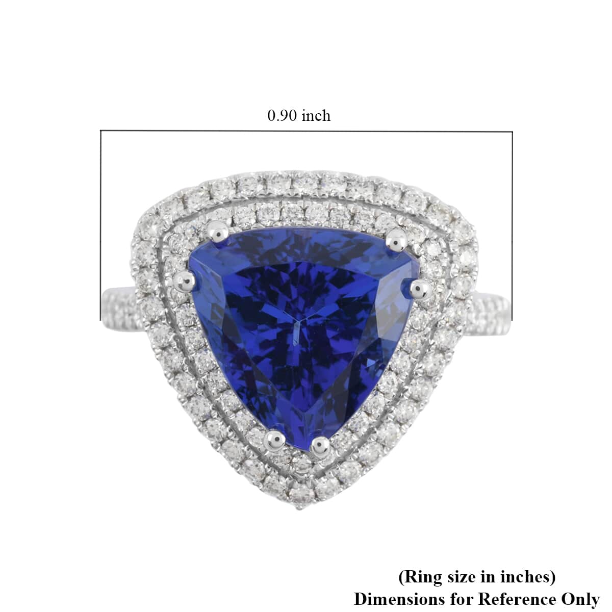 ONE OF A KIND Rhapsody 950 Platinum AAAA Tanzanite and Diamond E-F VS Ring (Size 7.0) 8.75 Grams 5.65 ctw image number 4
