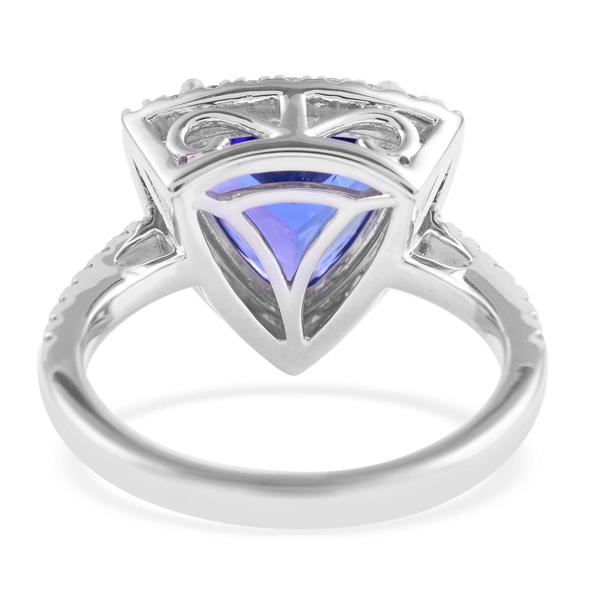 One Of A Kind Rhapsody 950 Platinum AAAA Tanzanite and Diamond E-F VS Ring (Size 7.0) 8.35 Grams 5.80 ctw image number 3