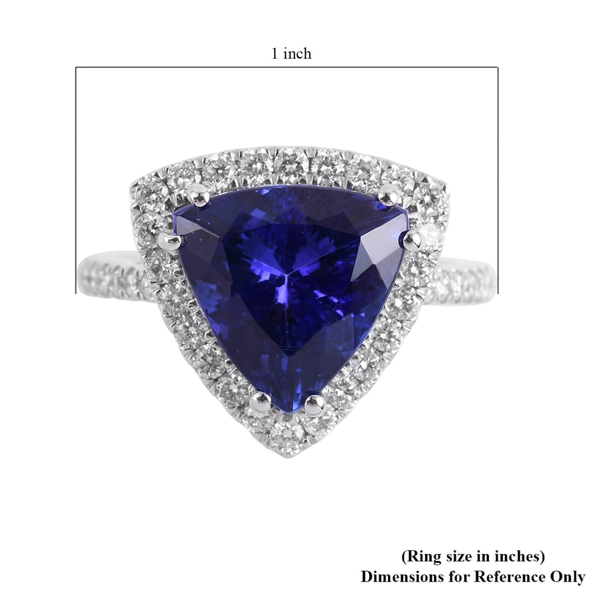One Of A Kind Rhapsody 950 Platinum AAAA Tanzanite and Diamond E-F VS Ring (Size 7.0) 8.35 Grams 5.80 ctw image number 4