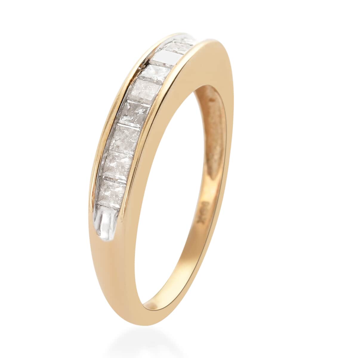 NY Closeout 10K Yellow Gold Diamond Band Ring (Size 7.0) 2.60 Grams 0.60 ctw image number 2