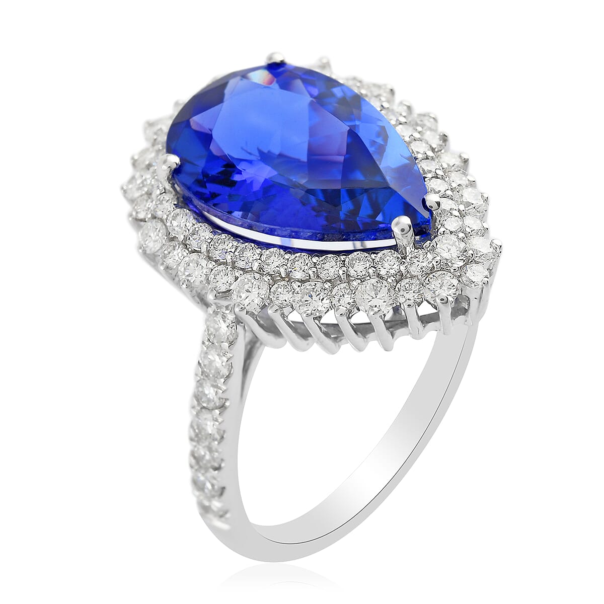 ONE OF A KIND Rhapsody 950 Platinum AAAA Tanzanite and E-F VS Diamond Ring (Size 7.0) 7.13 Grams 5.35 ctw image number 2