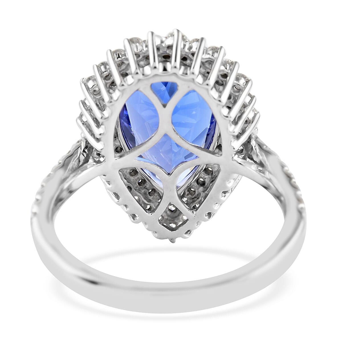 ONE OF A KIND Rhapsody 950 Platinum AAAA Tanzanite and E-F VS Diamond Ring (Size 7.0) 7.13 Grams 5.35 ctw image number 3