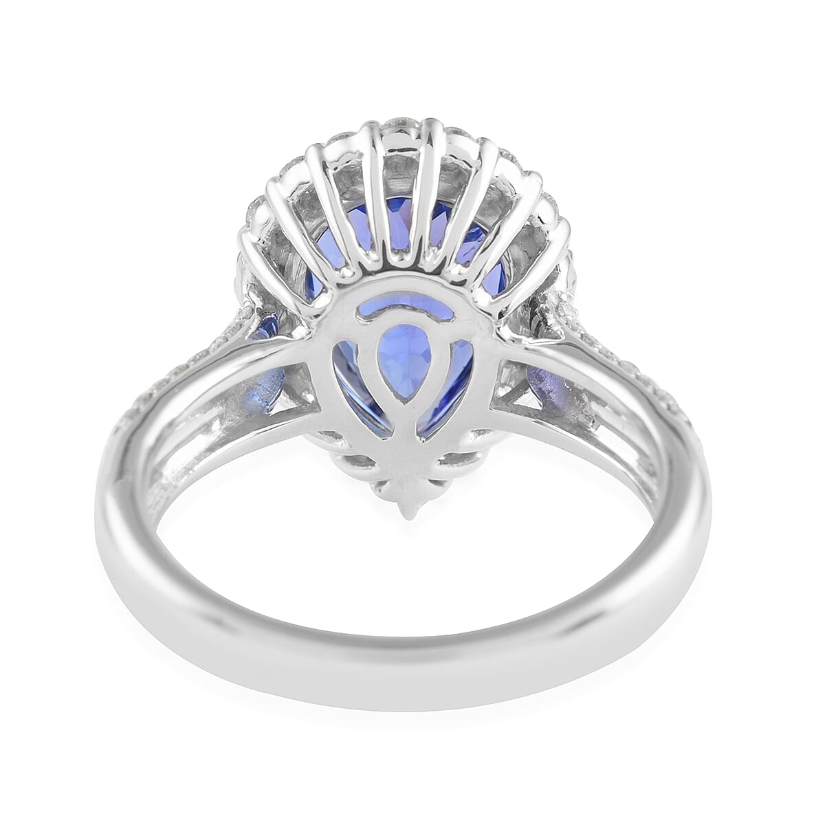 One Of A Kind Rhapsody 950 Platinum AAAA Tanzanite and E-F VS Diamond Ring (Size 7.0) 8.80 Grams 4.85 ctw image number 3