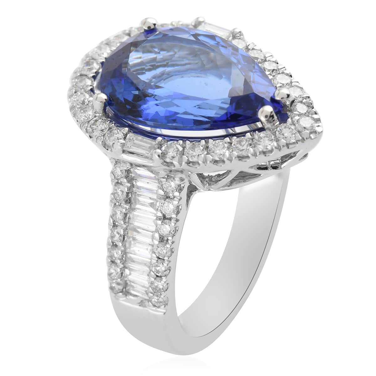 One of a Kind RHAPSODY 950 Platinum AAAA Tanzanite and Diamond E-F VS Ring (Size 7.0) 13.68 Grams 6.30 ctw image number 2