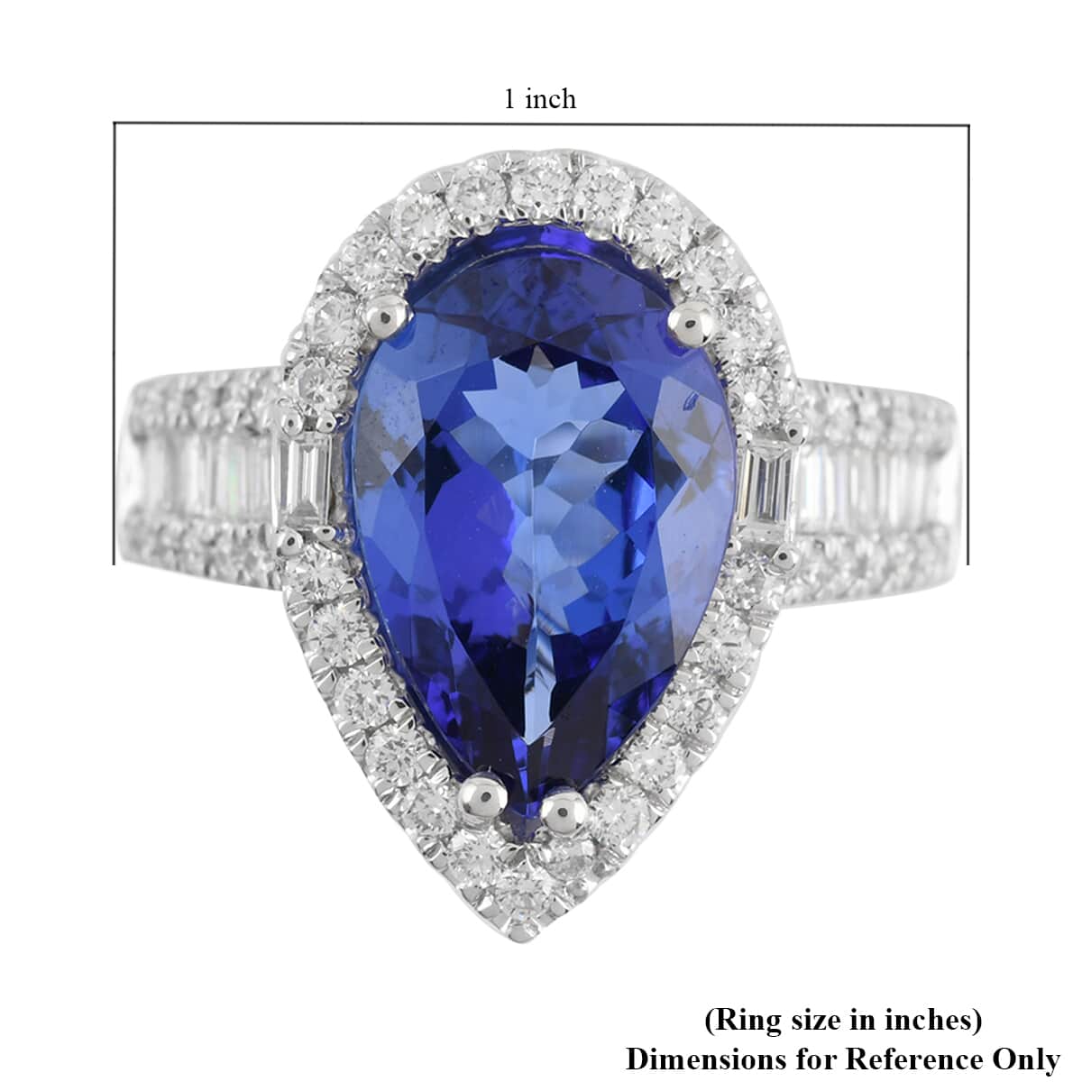 One of a Kind RHAPSODY 950 Platinum AAAA Tanzanite and Diamond E-F VS Ring (Size 7.0) 13.68 Grams 6.30 ctw image number 4