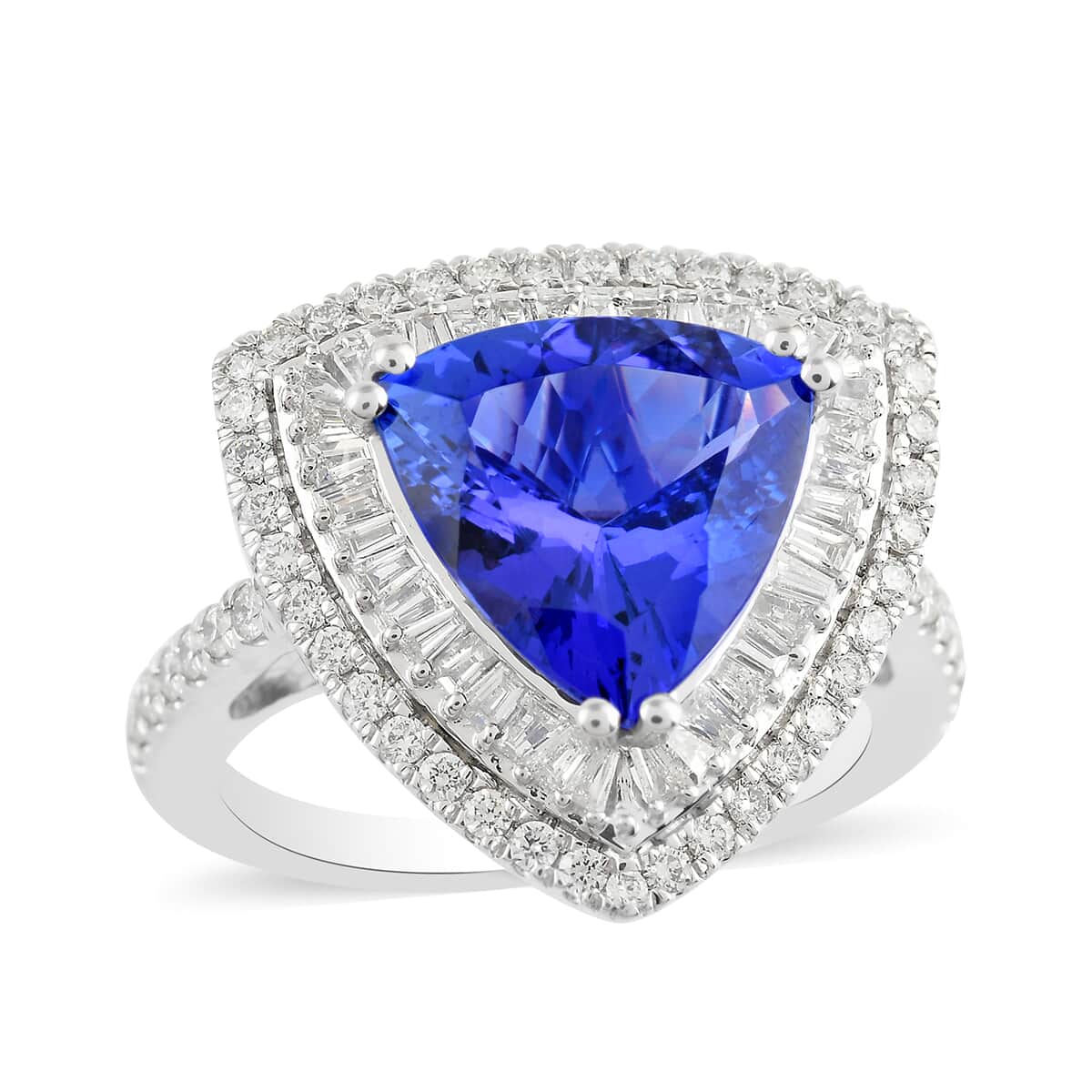 One of a Kind RHAPSODY 950 Platinum AAAA Tanzanite and Diamond E-F VS Ring (Size 7.0) 11 Grams 4.60 ctw image number 0