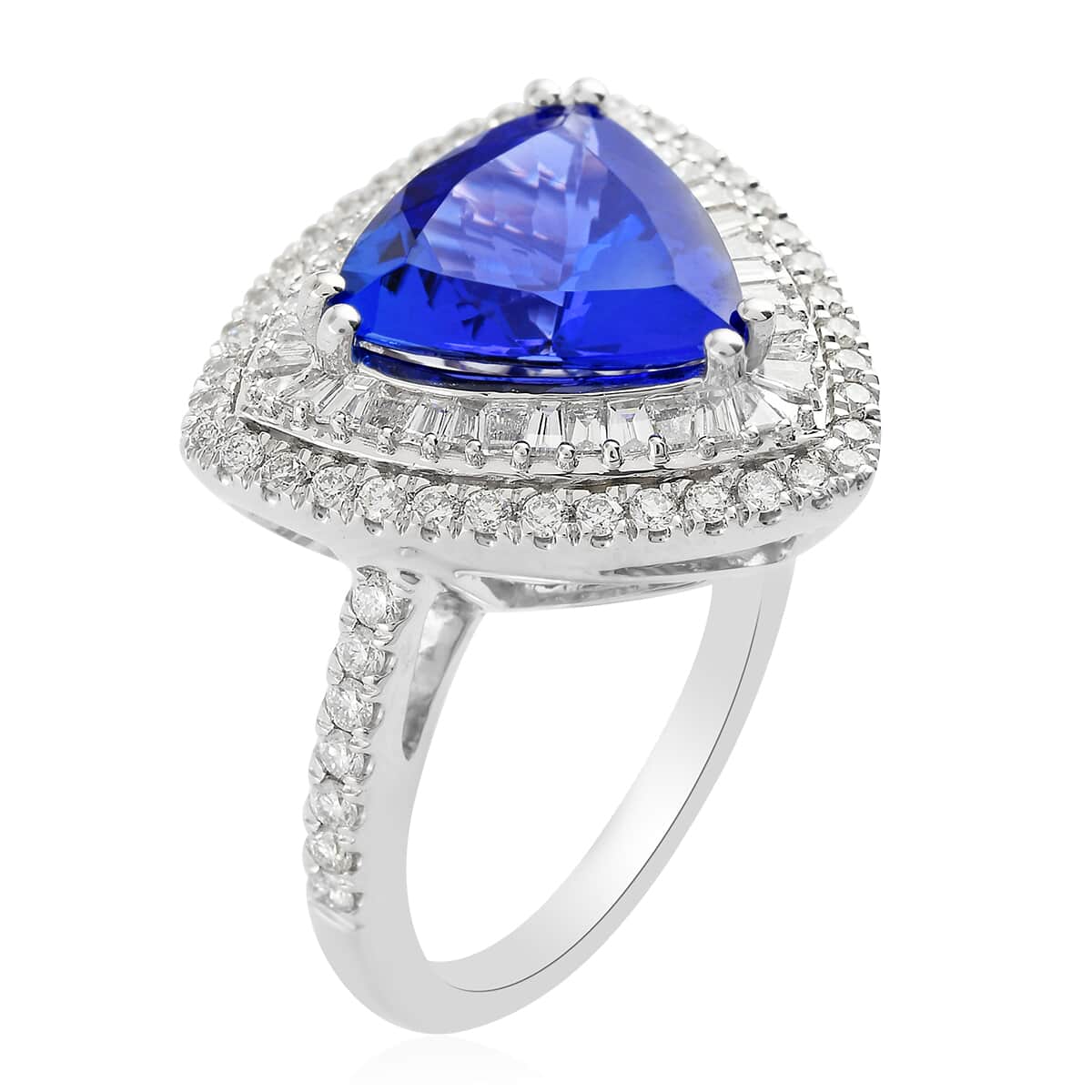 One of a Kind RHAPSODY 950 Platinum AAAA Tanzanite and Diamond E-F VS Ring (Size 7.0) 11 Grams 4.60 ctw image number 2