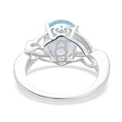 D'Joy Sky Blue Topaz 3.00 ctw Loose Braid Solitaire Ring in Sterling Silver (Size 11.0)