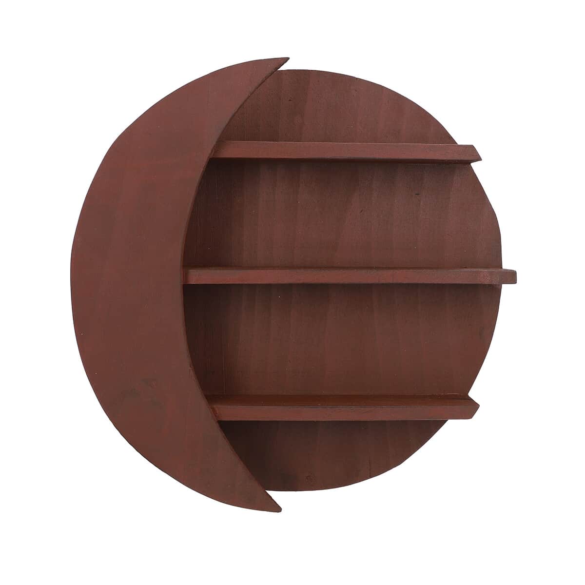 Walnut Color Sun & Moon Shape Wooden Wall Jewelry Organizer (2 lbs) image number 0