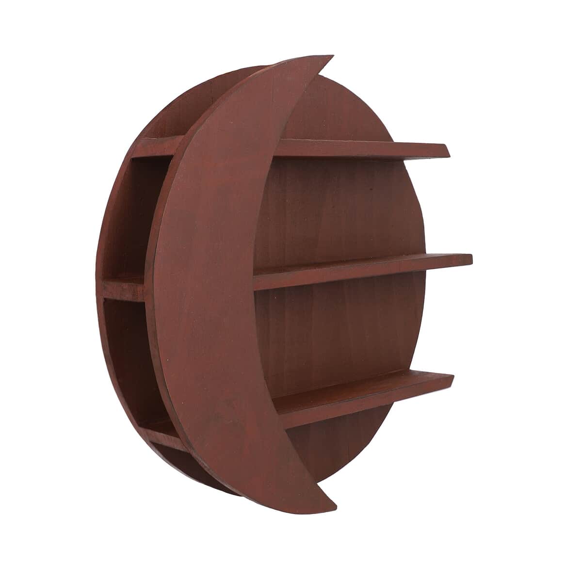 Walnut Color Sun & Moon Shape Wooden Wall Jewelry Organizer (2 lbs) image number 6