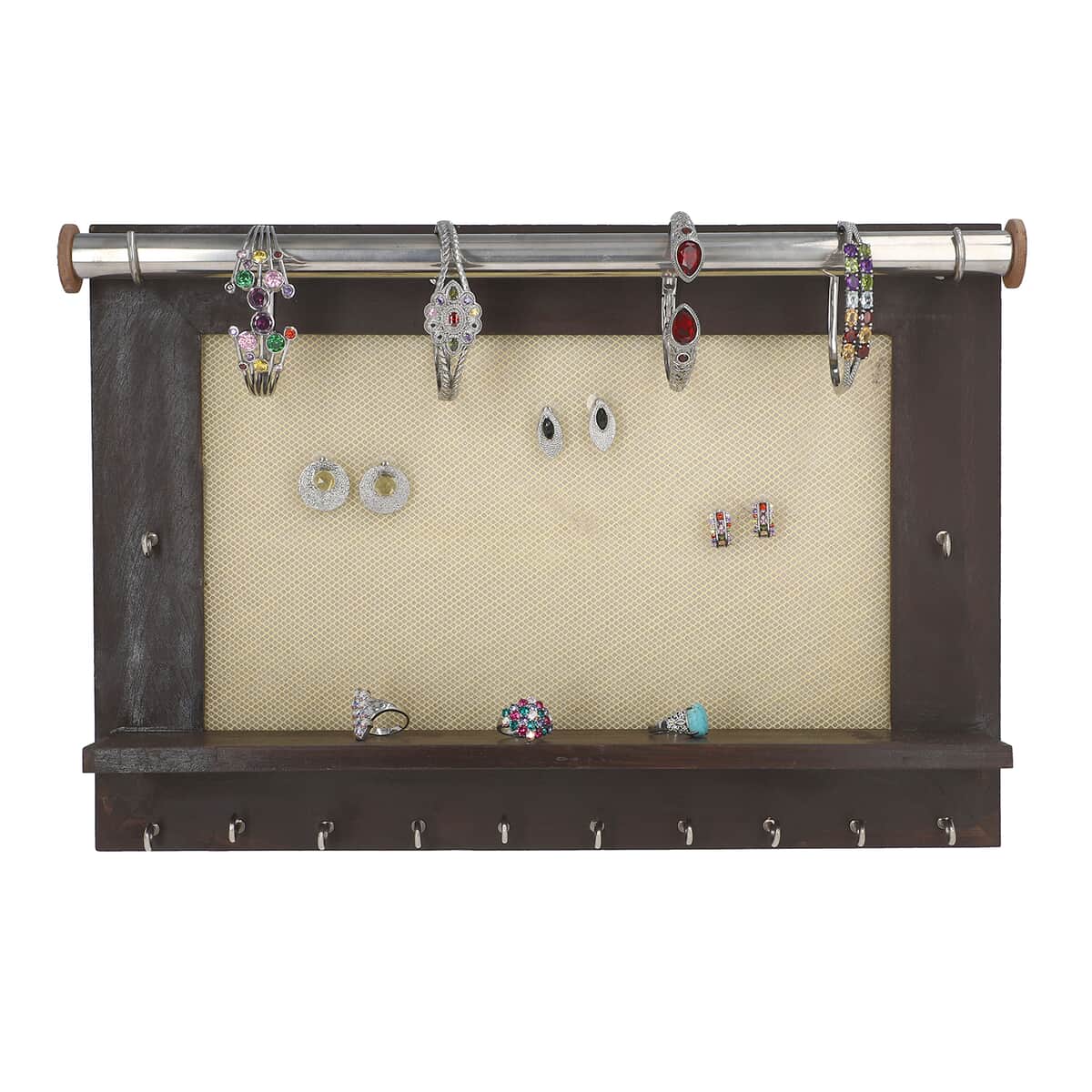 Brown Oxidized Wall Jewelry Organizer (10.75"x15.75"x2.4") image number 3