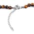 Yellow Tiger's Eye Beaded Necklace 18-20 Inches in Stainless Steel 211.40 ctw image number 2